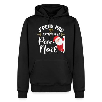 J'peux pas Humour père noël idée cadeau drôles - Sweat à capuche Premium bio Homme - noir - Devant - Nico (187cm)