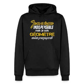 Géomètre humour métier carrière idée cadeau drôle - Sweat à capuche Premium bio Homme - noir - Devant - Nico (187cm)