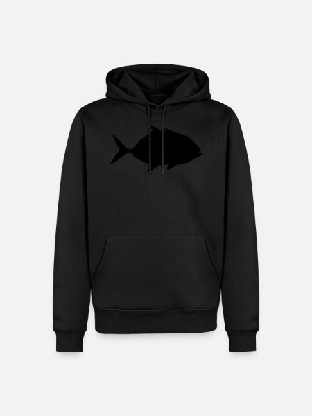 fish piranha silhouette symbol - Men’s Premium Organic Hoodie - 