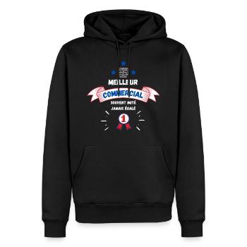Meilleur commercial / métier / humour - Sweat à capuche Premium bio Homme - noir - Devant - Nico (187cm)