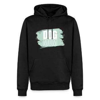 Chien Mum vert blanc - Sweat à capuche Premium bio Homme - noir - Devant - Nico (187cm)