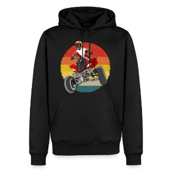 Motard tout-terrain Quad Vintage Quad Rider - Sweat à capuche Premium bio Homme - noir - Devant - Nico (187cm)