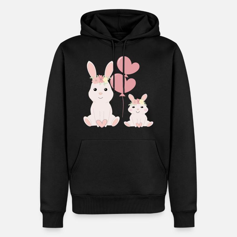 Lapins mignons brillants - Sweat à capuche Premium bio Homme - noir