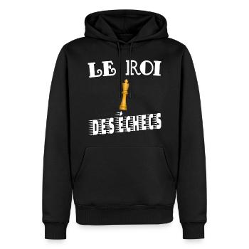 roi des échecs - Sweat à capuche Premium bio Homme - noir - Devant - Nico (187cm)