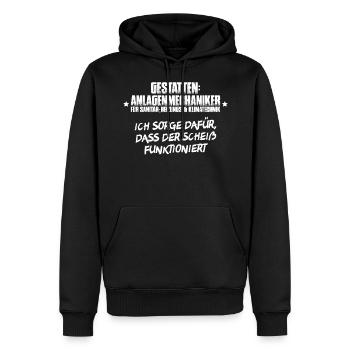 Anlagenmechaniker Klempner Sanitär Heizung Klima - Männer Premium Bio Hoodie - Schwarz - Vorne - Nico (187cm)