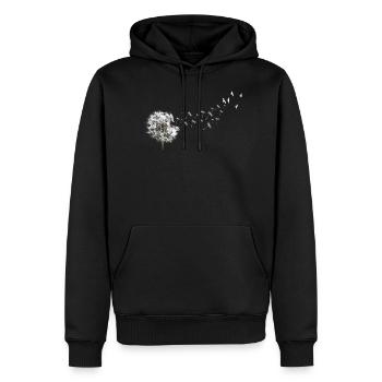 Pusteblume Vögel Blume - Männer Premium Bio Hoodie - Schwarz - Vorne - Nico (187cm)