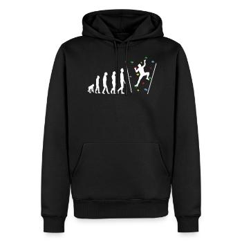 Bouldering Bouldern Evelution - Sweat à capuche Premium bio Homme - noir - Devant - Nico (187cm)