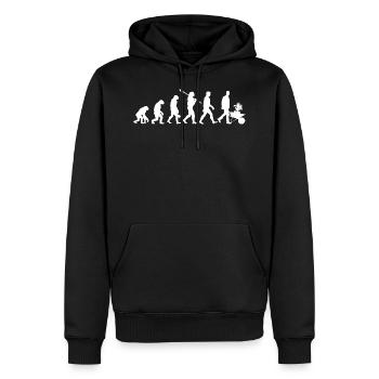 Évolution des jardiniers | Schreberg jardin amis - Sweat à capuche Premium bio Homme - noir - Devant - Nico (187cm)