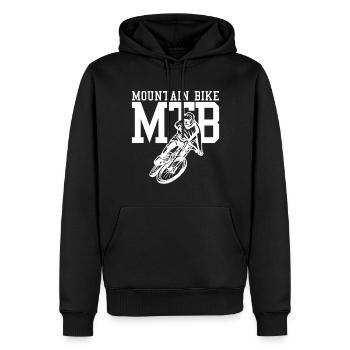 VTT mountain bike - Sweat à capuche Premium bio Homme - noir - Devant - Nico (187cm)