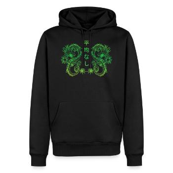 Dragon japonais avec le dragon chinois Kanji - Sweat à capuche Premium bio Homme - noir - Devant - Nico (187cm)