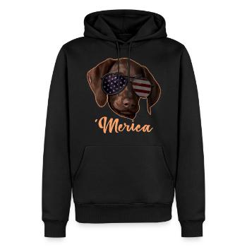 Merica Zeiger 4. Juli Geschenk - Männer Premium Bio Hoodie - Schwarz - Vorne - Nico (187cm)