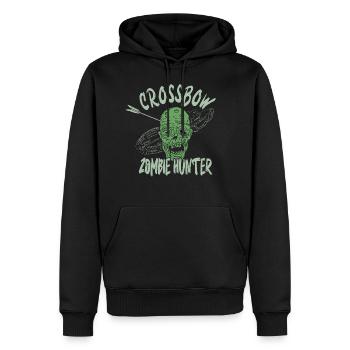 Arbalète tir zombies chasseurs de zombies - Sweat à capuche Premium bio Homme - noir - Devant - Nico (187cm)