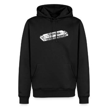 Mundharmonika Harmonica Used Look - Männer Premium Bio Hoodie - Schwarz - Vorne - Nico (187cm)