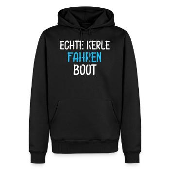 Kerle Fahren Boot Bootsführerschein Geschenk Juni - Männer Premium Bio Hoodie - Schwarz - Vorne - Nico (187cm)
