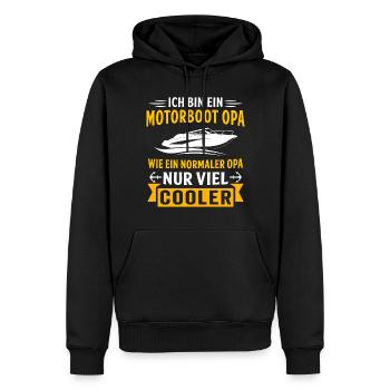 ich bin ein motorboot opa motorboot opa kapitän - Männer Premium Bio Hoodie - Schwarz - Vorne - Nico (187cm)