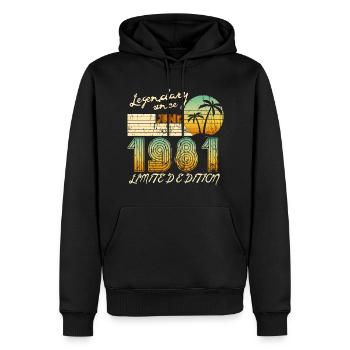 40 Geburtstag Juni 1981 Geschenk - Männer Premium Bio Hoodie - Schwarz - Vorne - Nico (187cm)