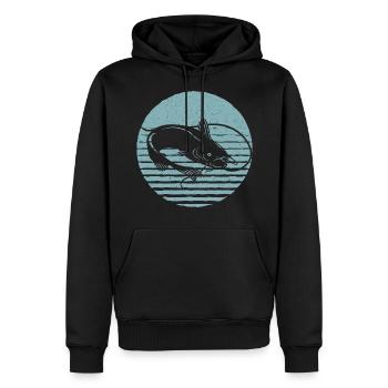 Retro Wels Vintage Wels - Männer Premium Bio Hoodie - Schwarz - Vorne - Nico (187cm)