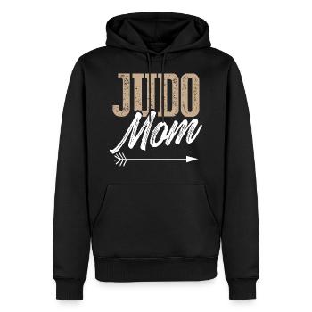 maman maman judo - Sweat à capuche Premium bio Homme - noir - Devant - Nico (187cm)