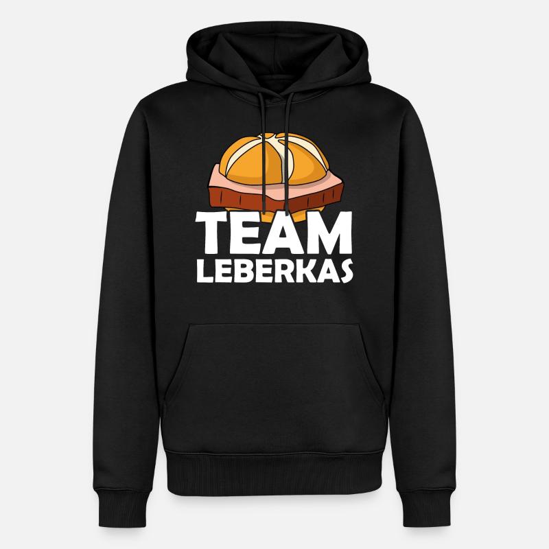Team Leberkas Fleischkäse Spruch - Männer Premium Bio Hoodie - Schwarz