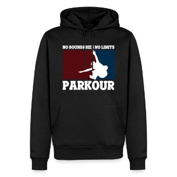 Parkour Running cadeau - Sweat à capuche Premium bio Homme - noir - Devant - Nico (187cm)