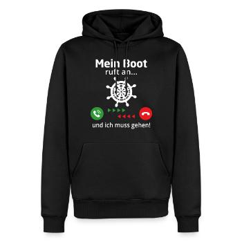 mein boot ruft an und ich muss gehen - Männer Premium Bio Hoodie - Schwarz - Vorne - Nico (187cm)