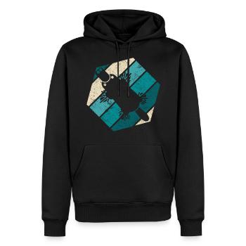 Retro Schnabeltier Vintage Platypus - Männer Premium Bio Hoodie - Schwarz - Vorne - Nico (187cm)