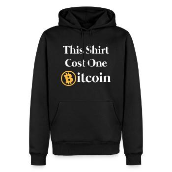 Bitcoin - Sweat à capuche Premium bio Homme - noir - Devant - Nico (187cm)