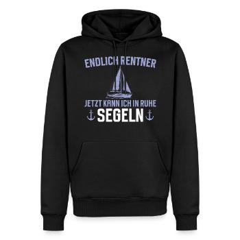 Rentner Segelboot Kapitän in Rente - Segler - Männer Premium Bio Hoodie - Schwarz - Vorne - Nico (187cm)