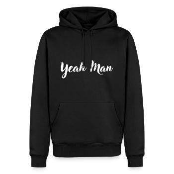 Jasager - Männer Premium Bio Hoodie - Schwarz - Vorne - Nico (187cm)