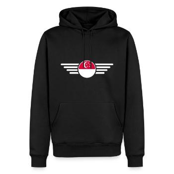 Singapur Stil Design T-Shirt - Männer Premium Bio Hoodie - Schwarz - Vorne - Nico (187cm)