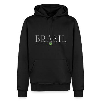J’adore le Brésil - Sweat à capuche Premium bio Homme - noir - Devant - Nico (187cm)