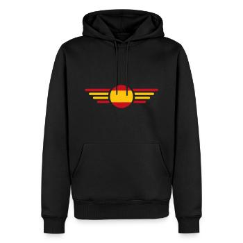 Flügel Flage Spanien - Männer Premium Bio Hoodie - Schwarz - Vorne - Nico (187cm)