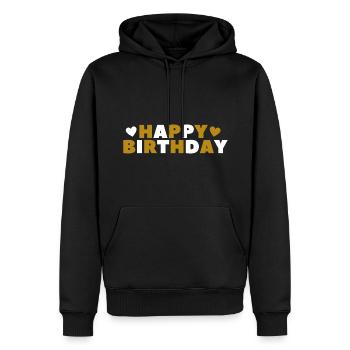 Happy Birthday Birthday Greeting Birthday Gift - Men’s Premium Organic Hoodie - black - Front - Nico (187cm)