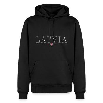 T-shirt Lettonie : Baltic Elegance - Sweat à capuche Premium bio Homme - noir - Devant - Nico (187cm)