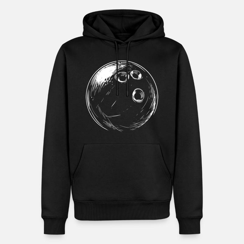 Dessin de boule de bowling - Sweat à capuche Premium bio Homme - noir