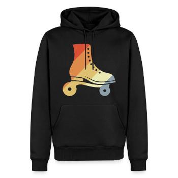 Patins à roulettes vintage - Sweat à capuche Premium bio Homme - noir - Devant - Nico (187cm)