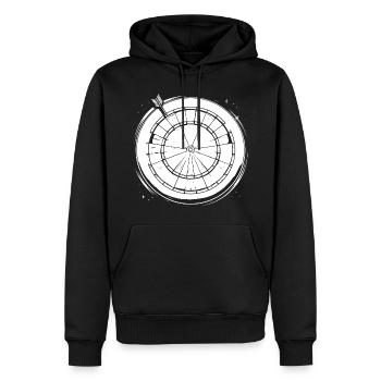 Dart Zeichnung - Männer Premium Bio Hoodie - Schwarz - Vorne - Nico (187cm)
