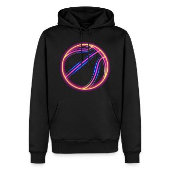 Basket-ball Retrowave - Sweat à capuche Premium bio Homme - noir - Devant - Nico (187cm)