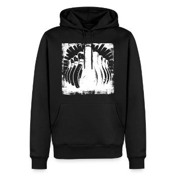 Quilles Bowling - Sweat à capuche Premium bio Homme - noir - Devant - Nico (187cm)