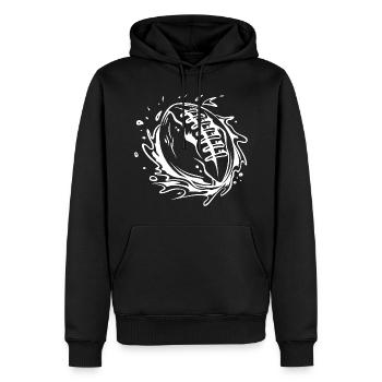 Football Ball Skizze - Männer Premium Bio Hoodie - Schwarz - Vorne - Nico (187cm)