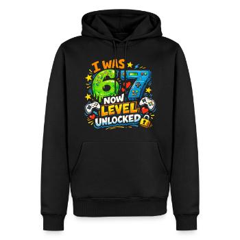 J’avais 6 ans maintenant niveau 7 débloqué 7e anniversaire Joueur 67 - Sweat à capuche Premium bio Homme - noir - Devant - Nico (187cm)