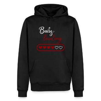 Chargement de bébé - Sweat à capuche Premium bio Homme - noir - Devant - Nico (187cm)