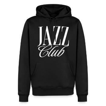 Jazz Club - Men’s Premium Organic Hoodie - black - Front - Nico (187cm)