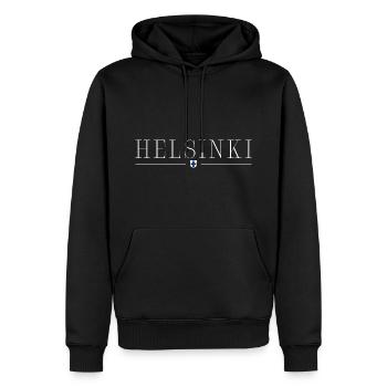 Helsinki Stil T-Shirt - Männer Premium Bio Hoodie - Schwarz - Vorne - Nico (187cm)