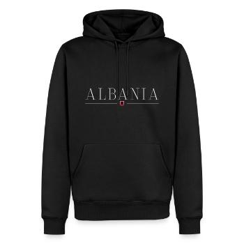 J’adore l’Albanie - Sweat à capuche Premium bio Homme - noir - Devant - Nico (187cm)