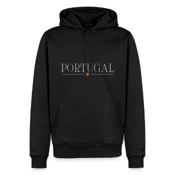 Portugal T-Shirt : Soleil, Mer, Style - Sweat à capuche Premium bio Homme - noir - Devant - Nico (187cm)
