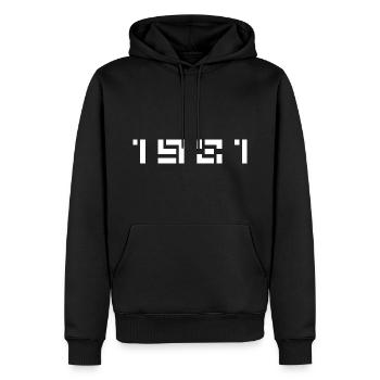 Geburtsjahr Geburtstag Born In - Made in 1981 - Männer Premium Bio Hoodie - Schwarz - Vorne - Nico (187cm)