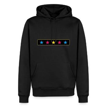 Die 5 fünf Sterne - Männer Premium Bio Hoodie - Schwarz - Vorne - Nico (187cm)