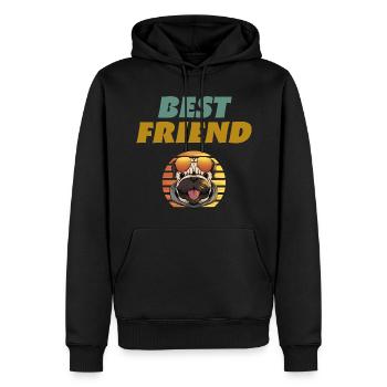 Meilleur ami Chien Chien amoureux Meilleur ami Chien Amour - Sweat à capuche Premium bio Homme - noir - Devant - Nico (187cm)