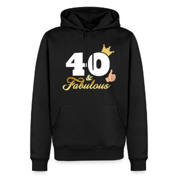 40 und fabelhaft - Männer Premium Bio Hoodie - Schwarz - Vorne - Nico (187cm)